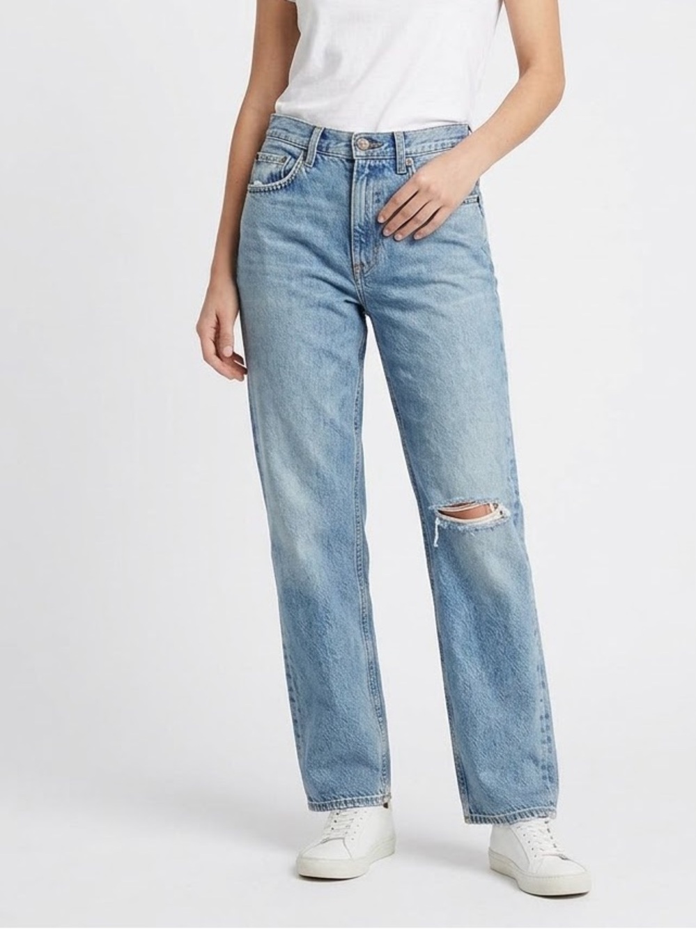 RAG & BONE | DISTRESSED LIGHT BLUE HR JEANS